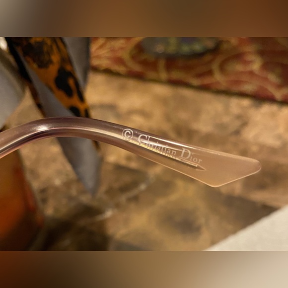 🇮🇹Dior~Transparent Brown Shiny Lightweight Eyeglass Frames Silver Logo/Details - Picture 11 of 14